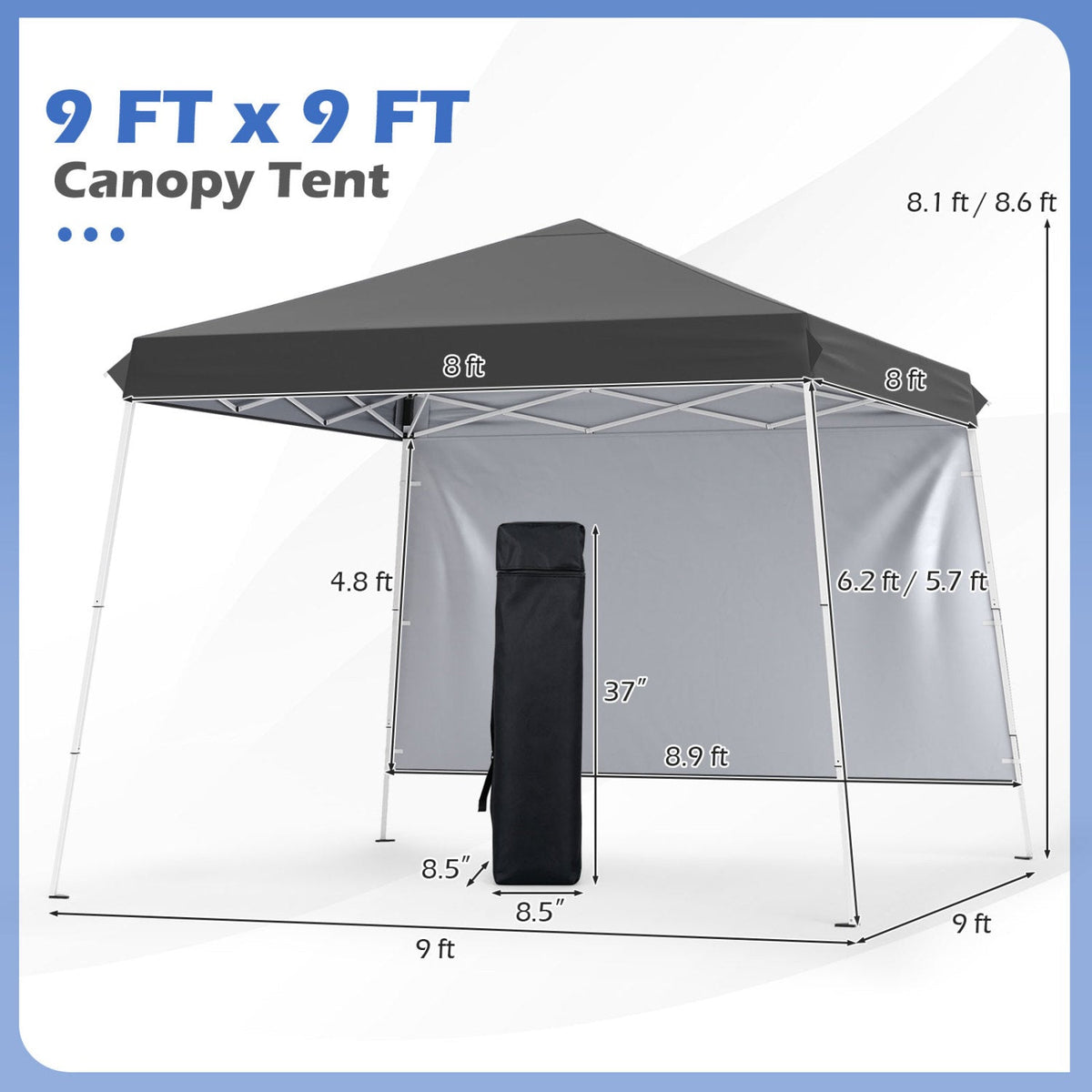 9x9 ft Pop-Up Canopy Tent
