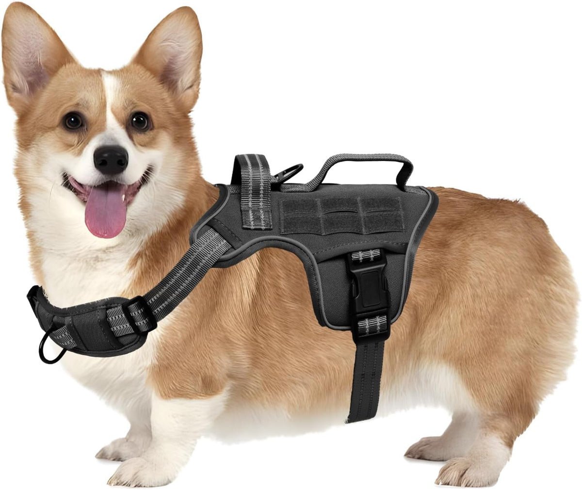 No-Pull Tactical Dog Harness with Molle System