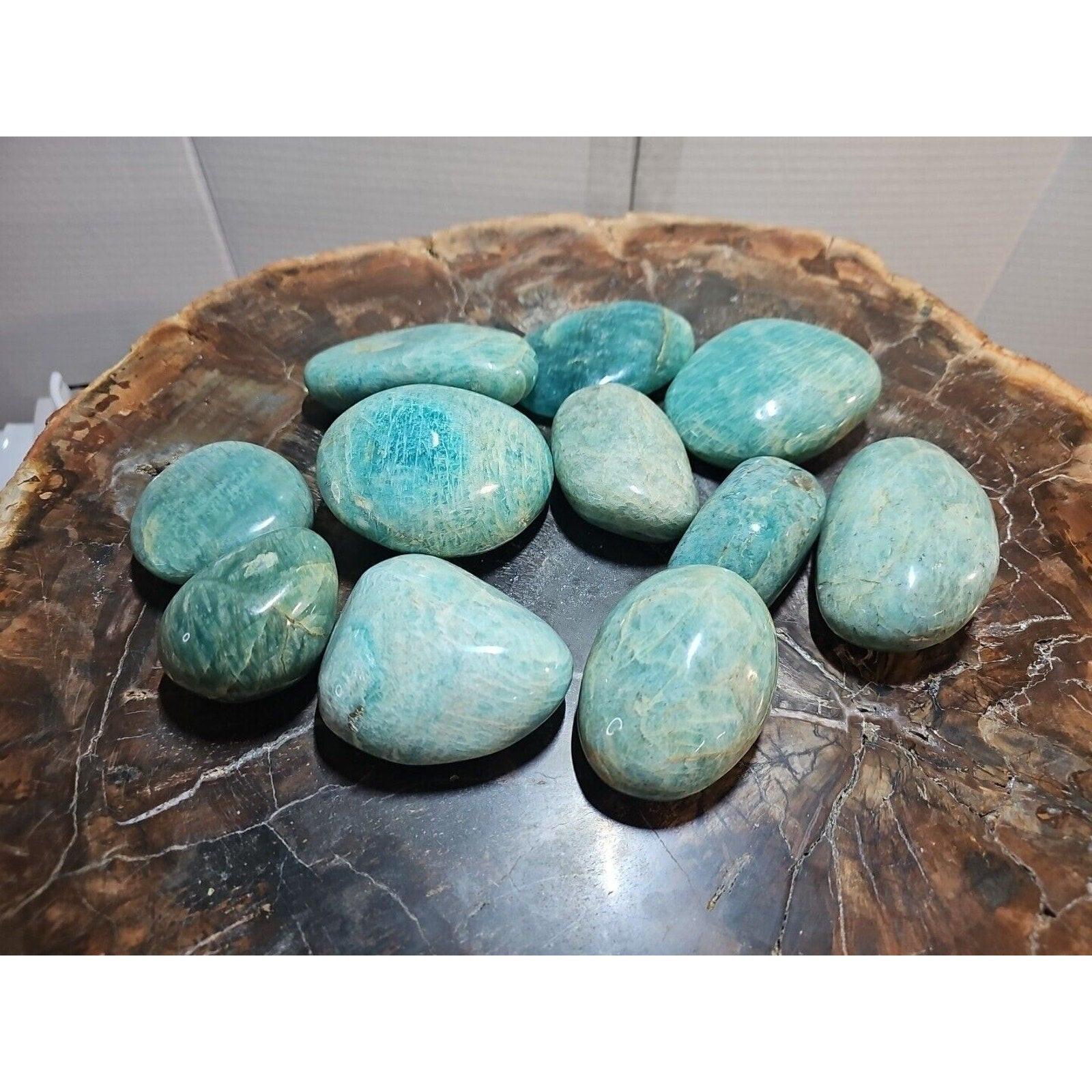 Green Amazonite Palm Stone — Large, Polished | Natural Crystal for Calm & Balance