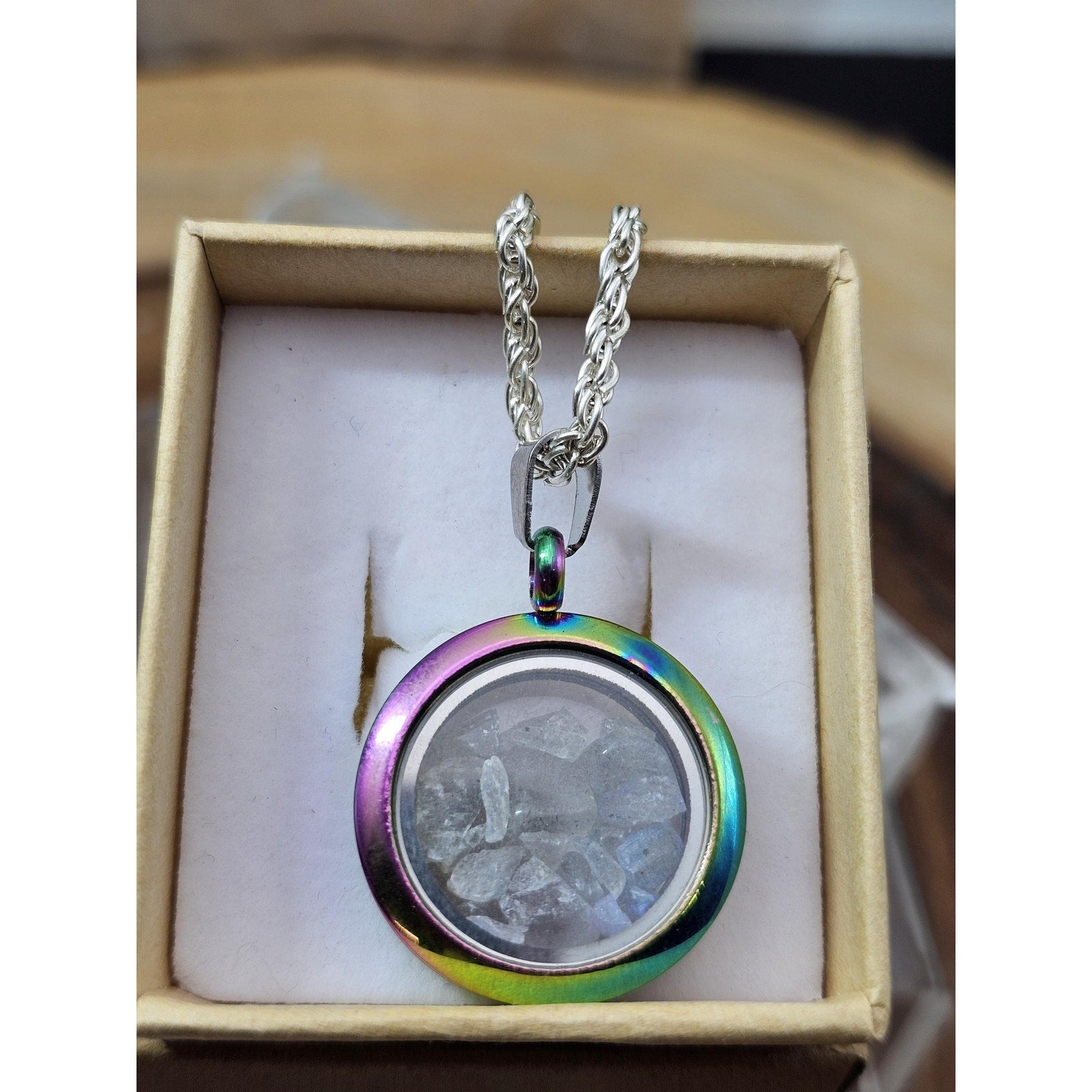 Moonstone Pendant Necklace — 16" Sterling Silver Chain | Natural Crystal Jewelry