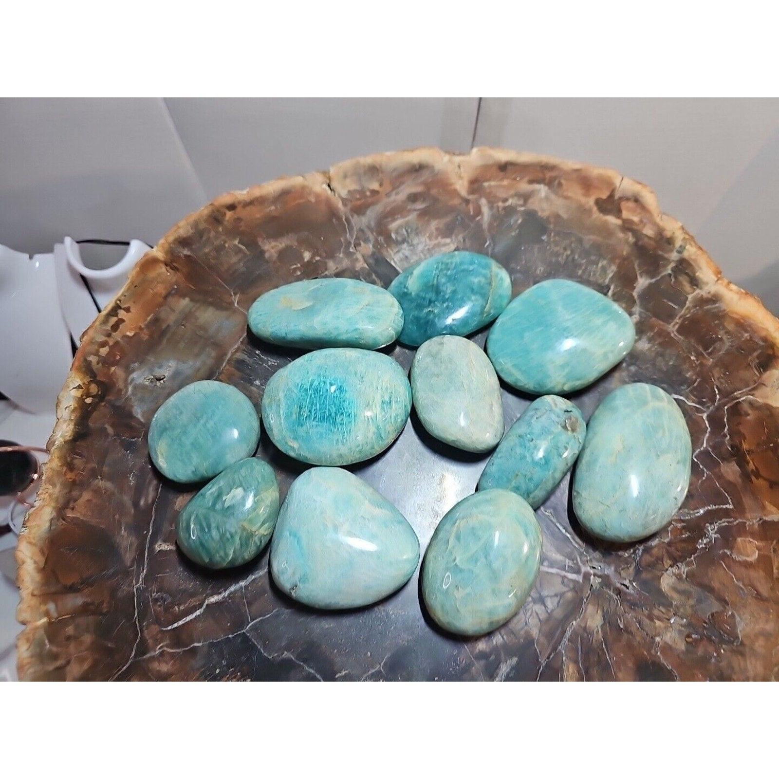 Green Amazonite Palm Stone — Large, Polished | Natural Crystal for Calm & Balance