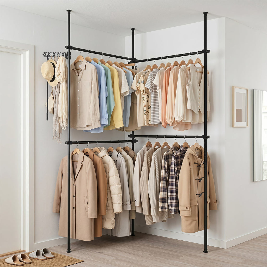 Floor-to-Ceiling Clothes Rack
