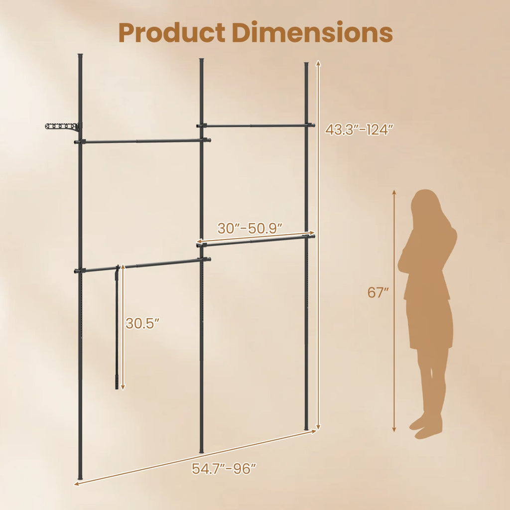 Floor-to-Ceiling Clothes Rack