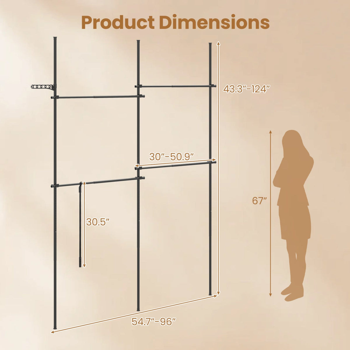 Floor-to-Ceiling Clothes Rack