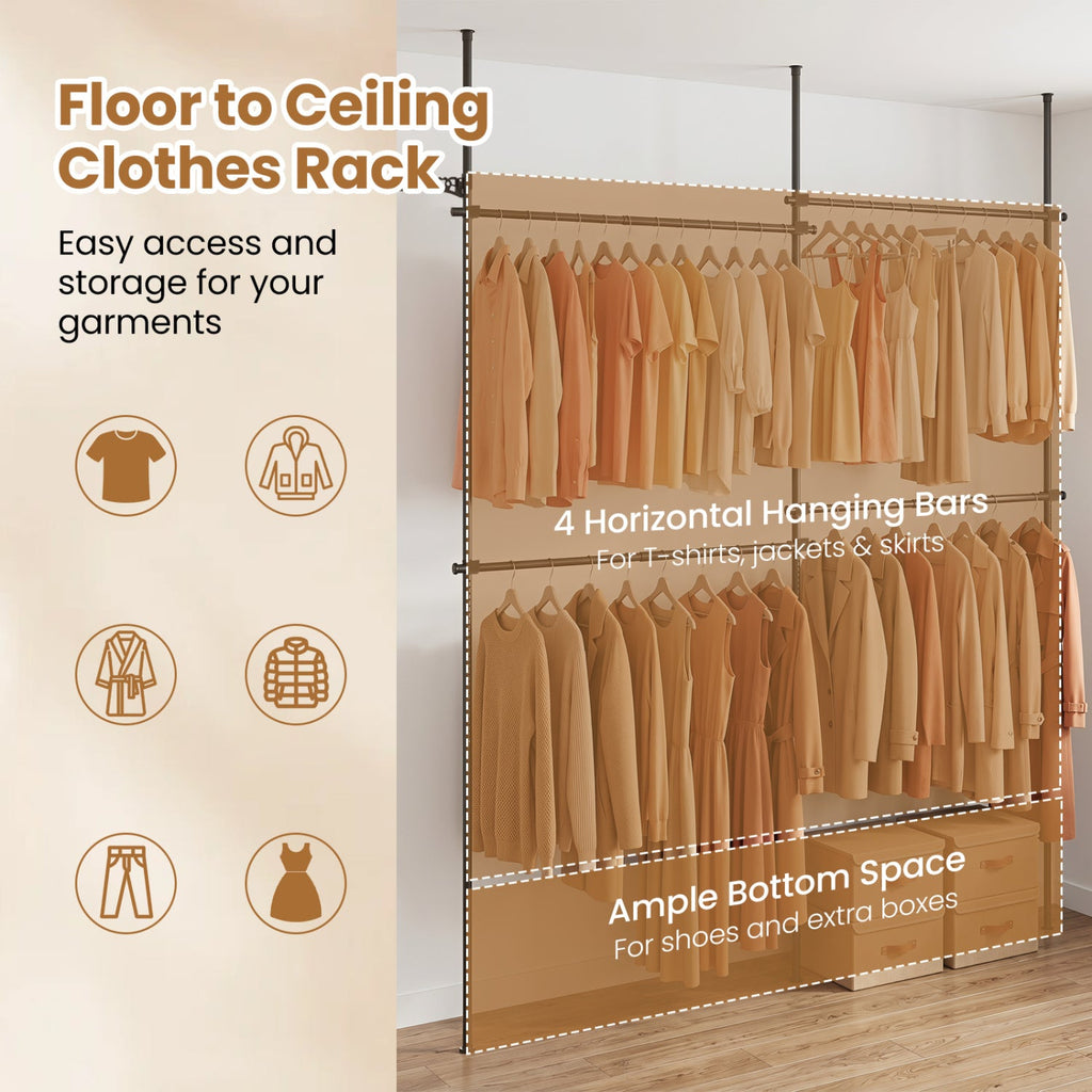 Floor-to-Ceiling Clothes Rack