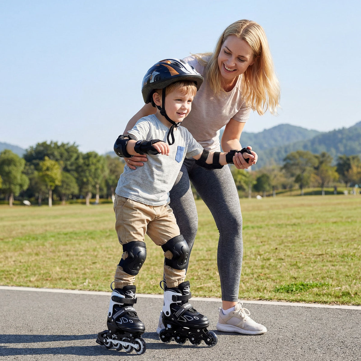 Adjustable Kids' Inline Skates with Light-Up Wheels
