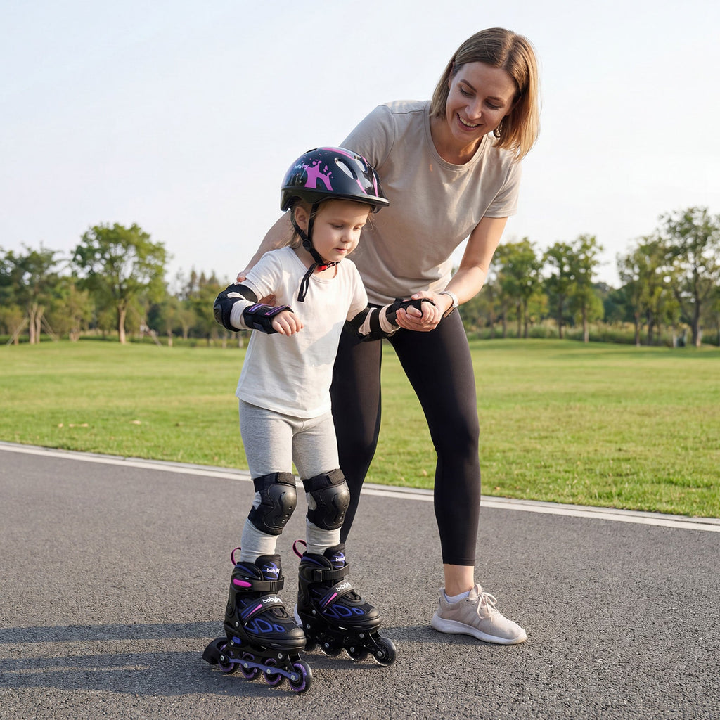 Adjustable Kids' Inline Skates with Light-Up Wheels