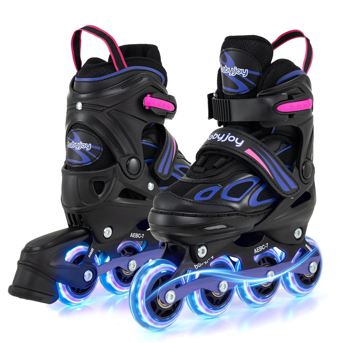 Adjustable Kids' Inline Skates with Light-Up Wheels