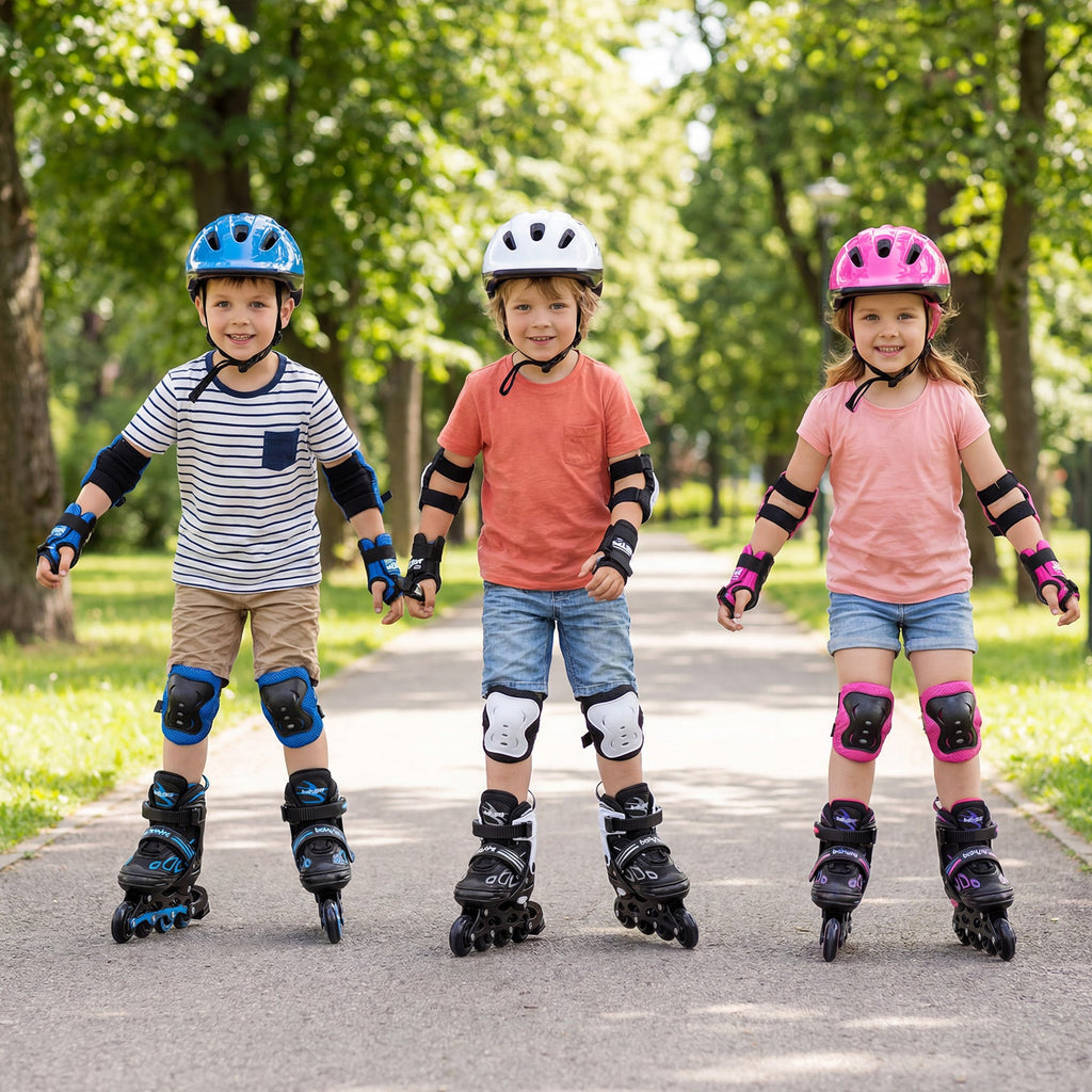 Adjustable Kids' Inline Skates with Light-Up Wheels