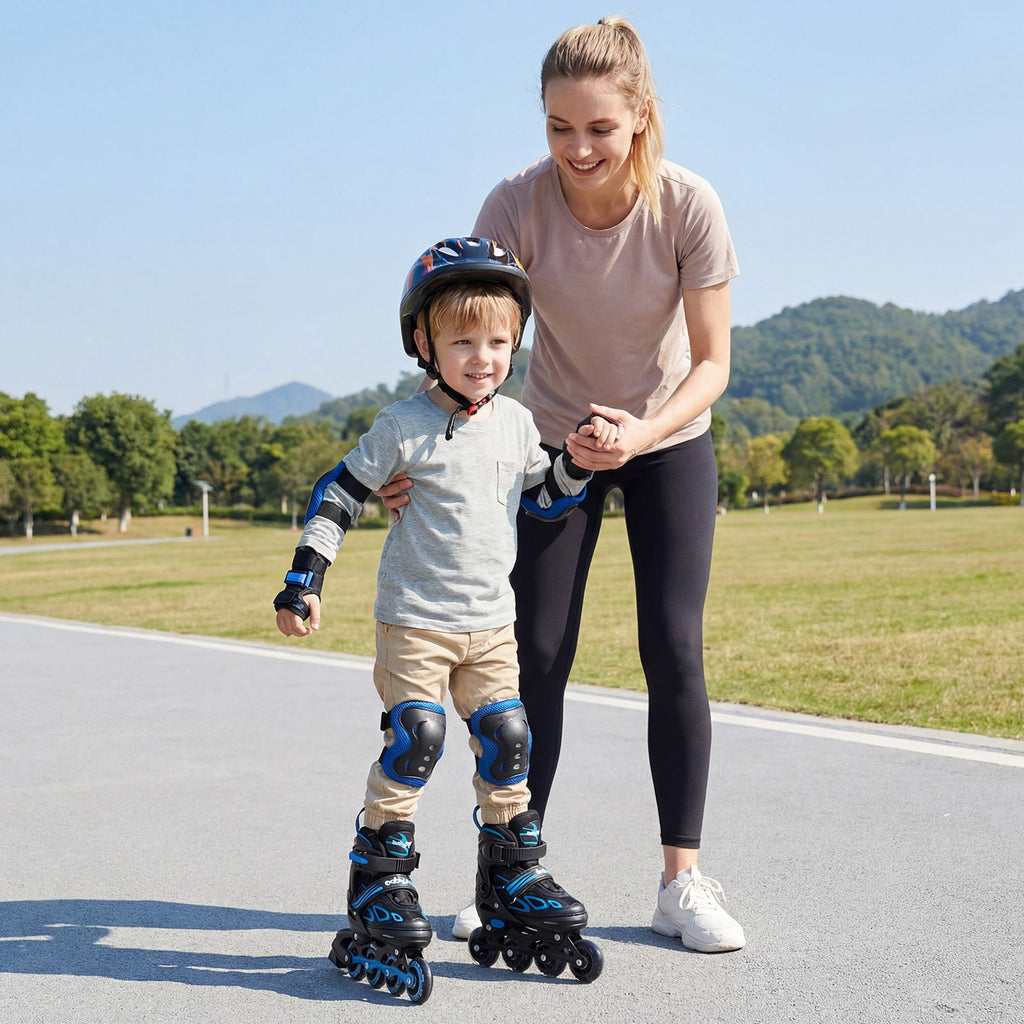 Adjustable Kids' Inline Skates with Light-Up Wheels