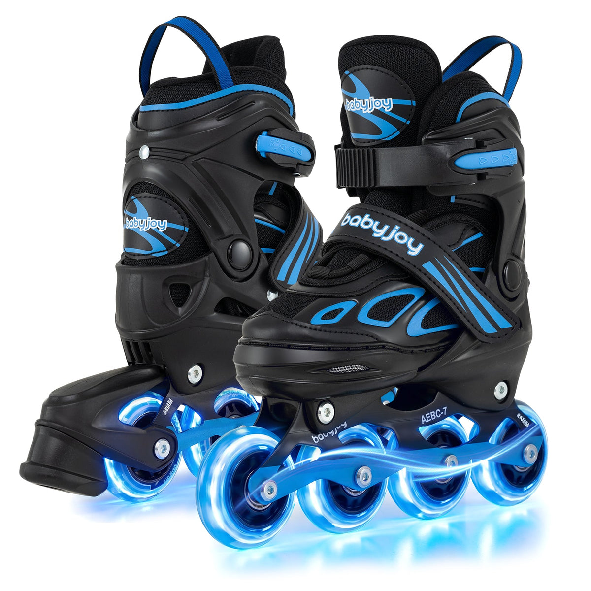 Adjustable Kids' Inline Skates with Light-Up Wheels