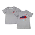 Grey Stars & Stripes Duck 4th of July Short Sleeve Shirt