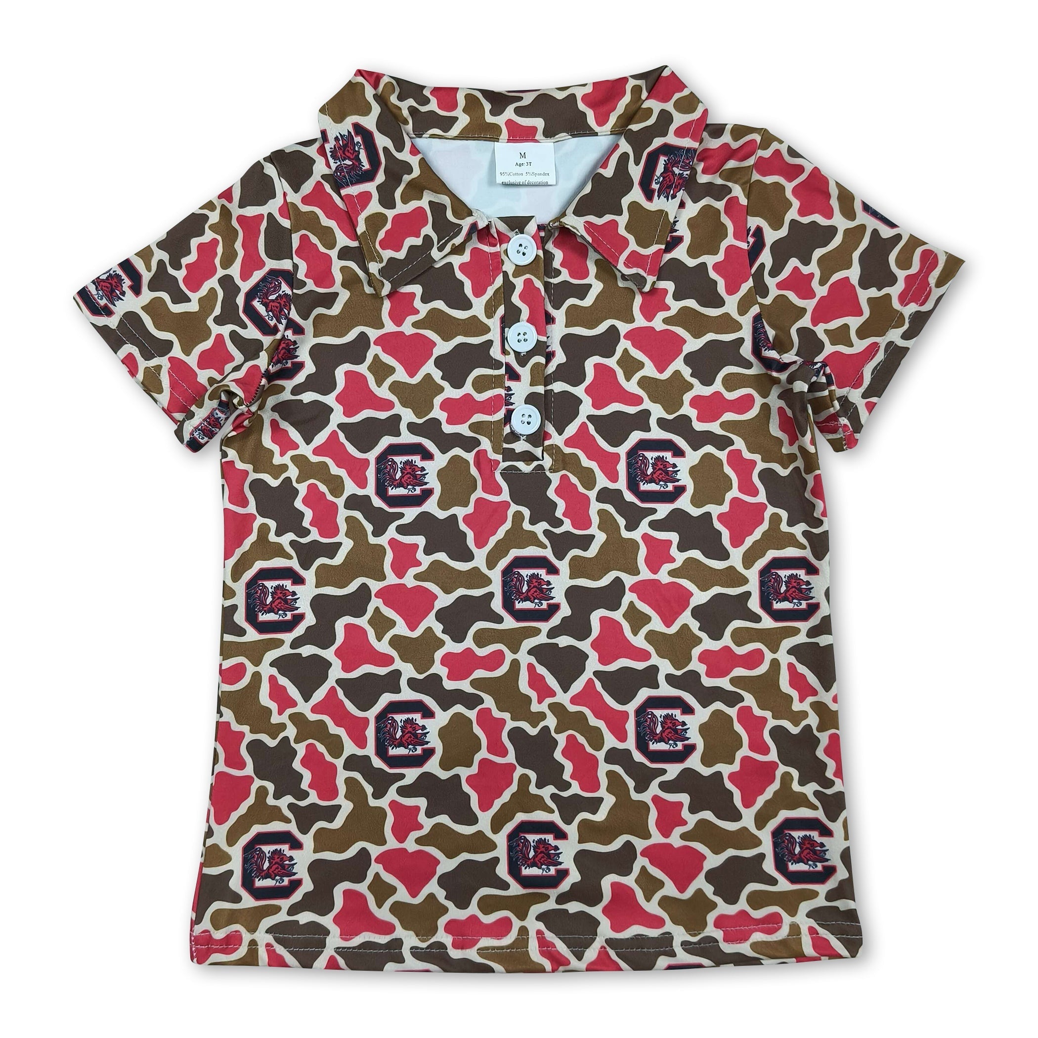 Mini Rodeo Boys Camo Short Sleeve Team Polo Shirt