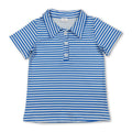 Blue Stripe Short Sleeve Team Polo Shirt