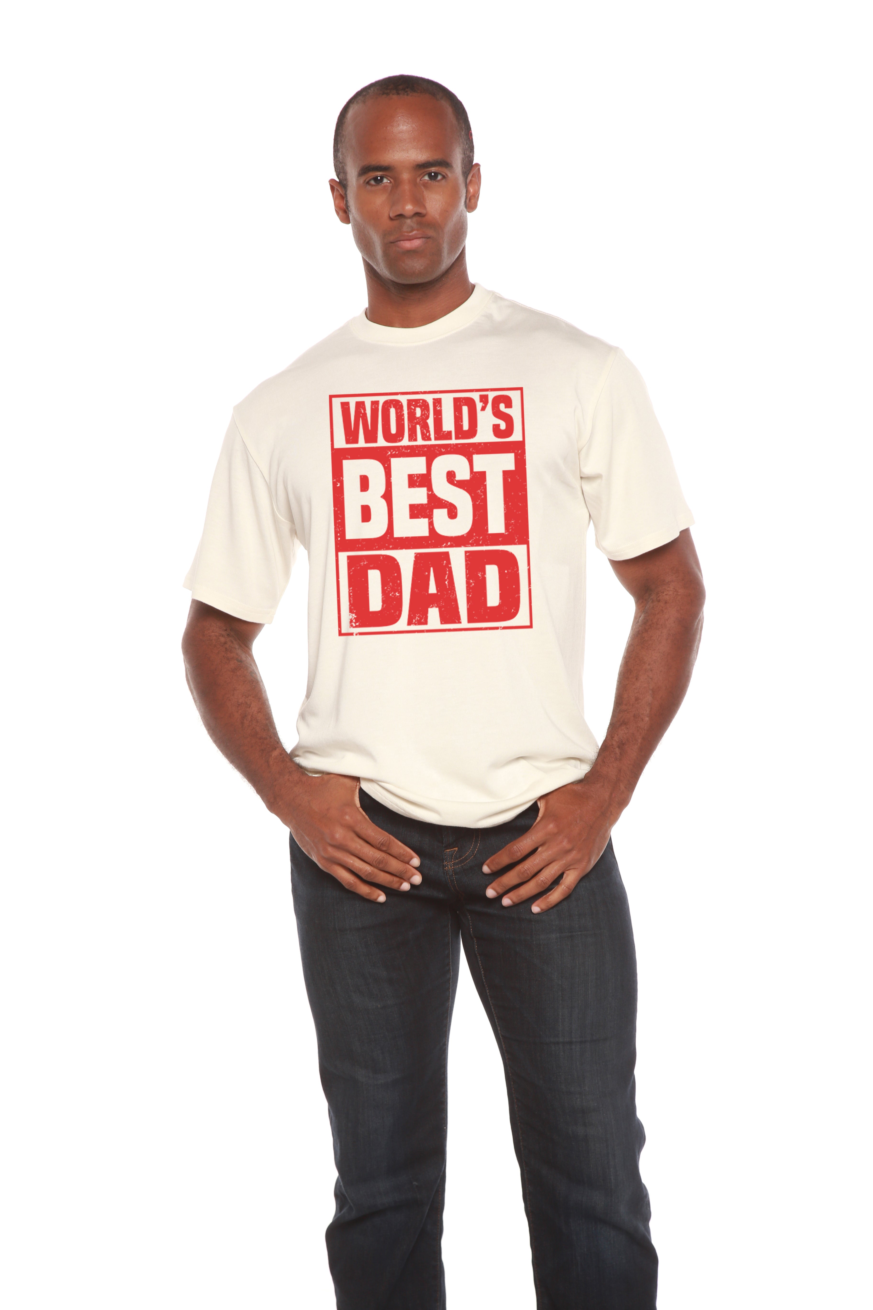World's Best Dad Men's Bamboo Viscose & Organic Cotton Short Sleeve Graphic T-Shirt