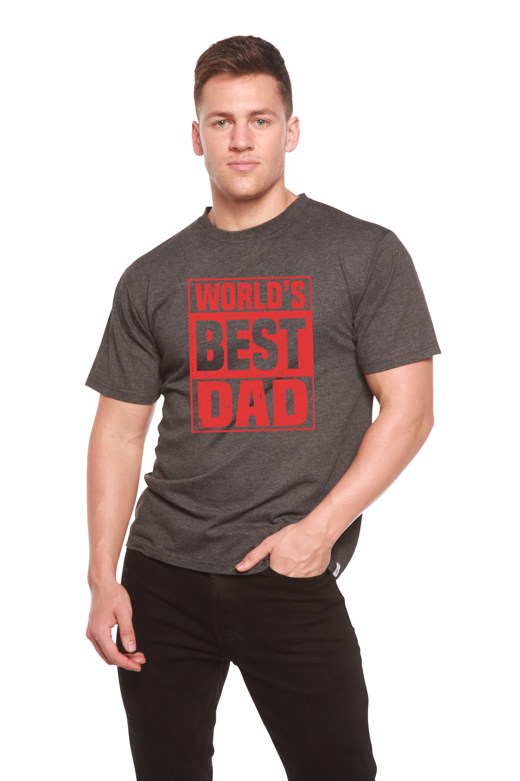 World's Best Dad Men's Bamboo Viscose & Organic Cotton Short Sleeve Graphic T-Shirt