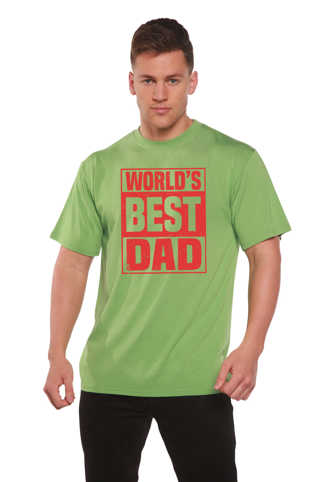 World's Best Dad Men's Bamboo Viscose & Organic Cotton Short Sleeve Graphic T-Shirt