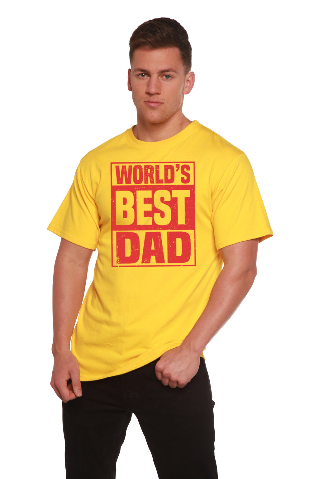 World's Best Dad Men's Bamboo Viscose & Organic Cotton Short Sleeve Graphic T-Shirt
