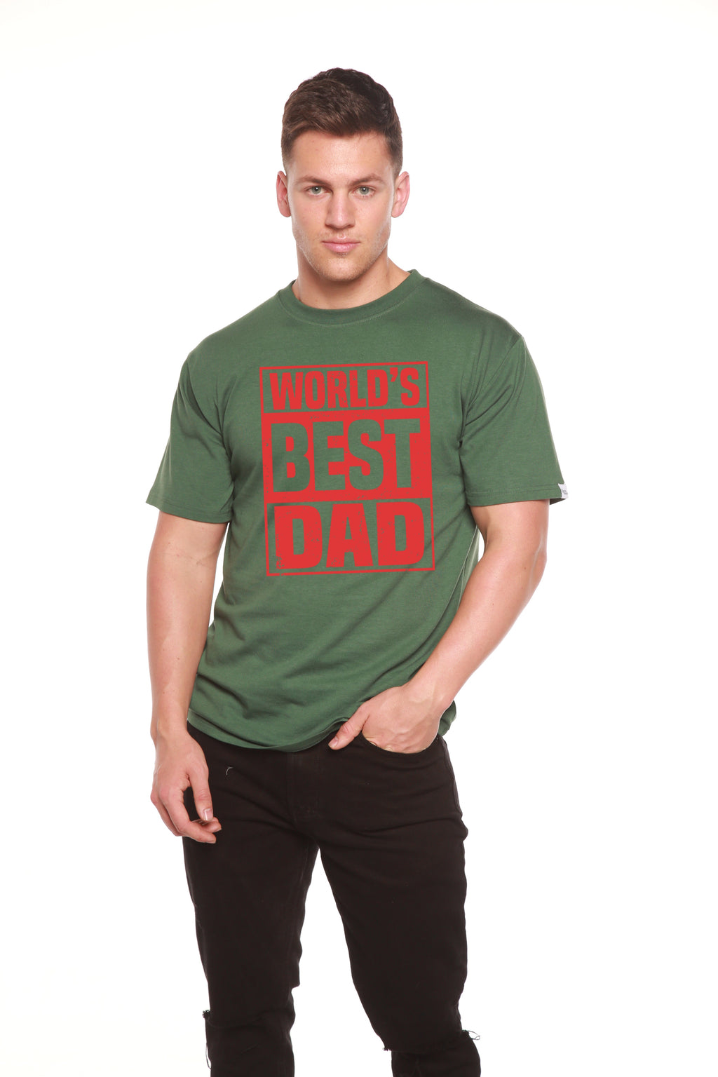 World's Best Dad Men's Bamboo Viscose & Organic Cotton Short Sleeve Graphic T-Shirt