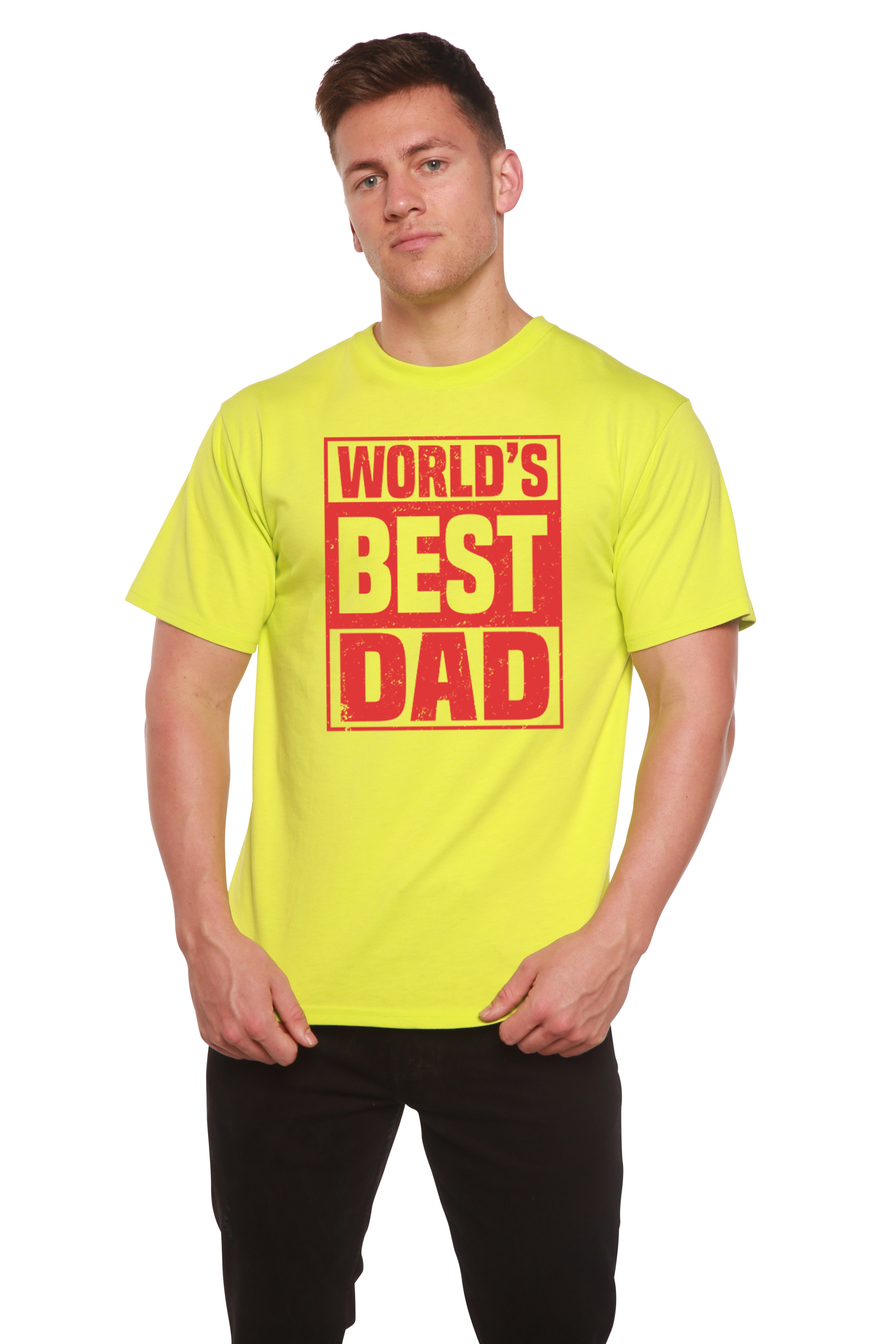 World's Best Dad Men's Bamboo Viscose & Organic Cotton Short Sleeve Graphic T-Shirt