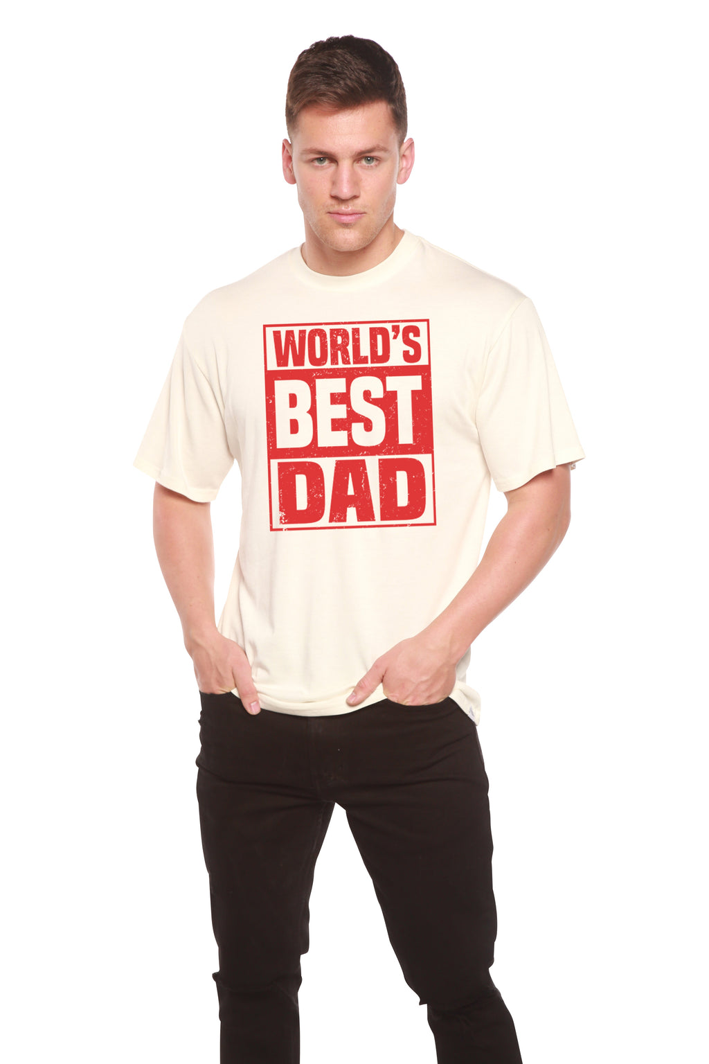 World's Best Dad Men's Bamboo Viscose & Organic Cotton Short Sleeve Graphic T-Shirt