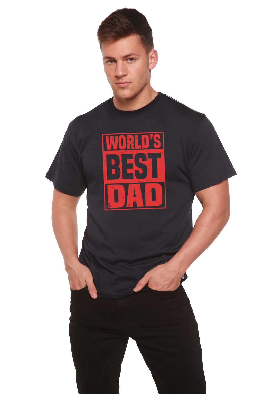 World's Best Dad Men's Bamboo Viscose & Organic Cotton Short Sleeve Graphic T-Shirt