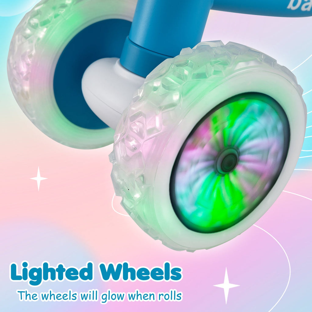 4-Wheel Baby Balance Bike with Light-Up Wheels