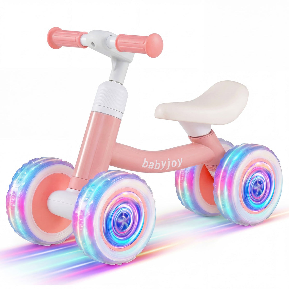 4-Wheel Baby Balance Bike with Light-Up Wheels