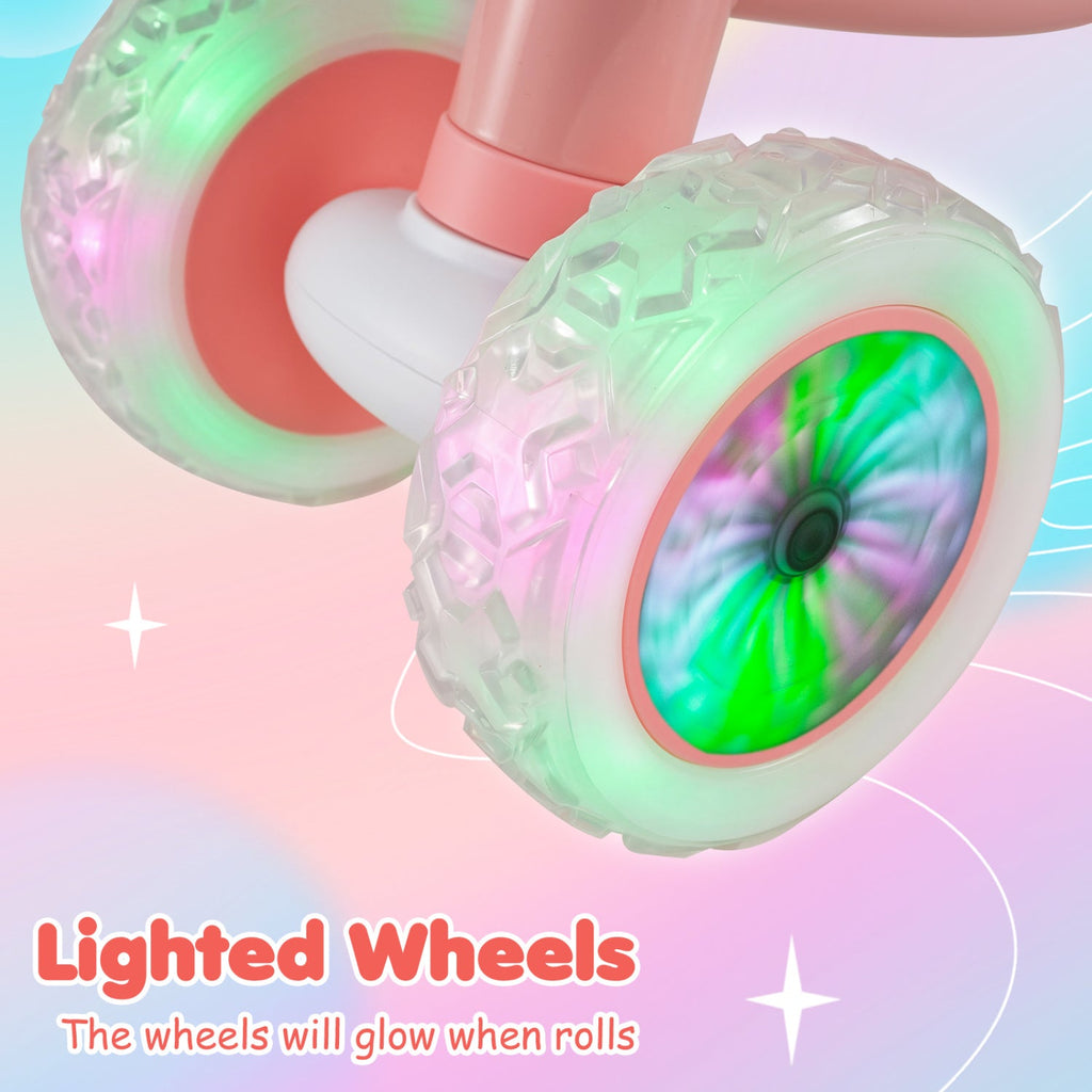 4-Wheel Baby Balance Bike with Light-Up Wheels