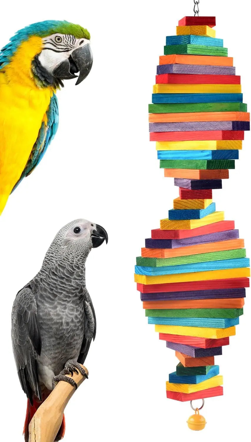 Bird Chew Toy with Wooden Blocks