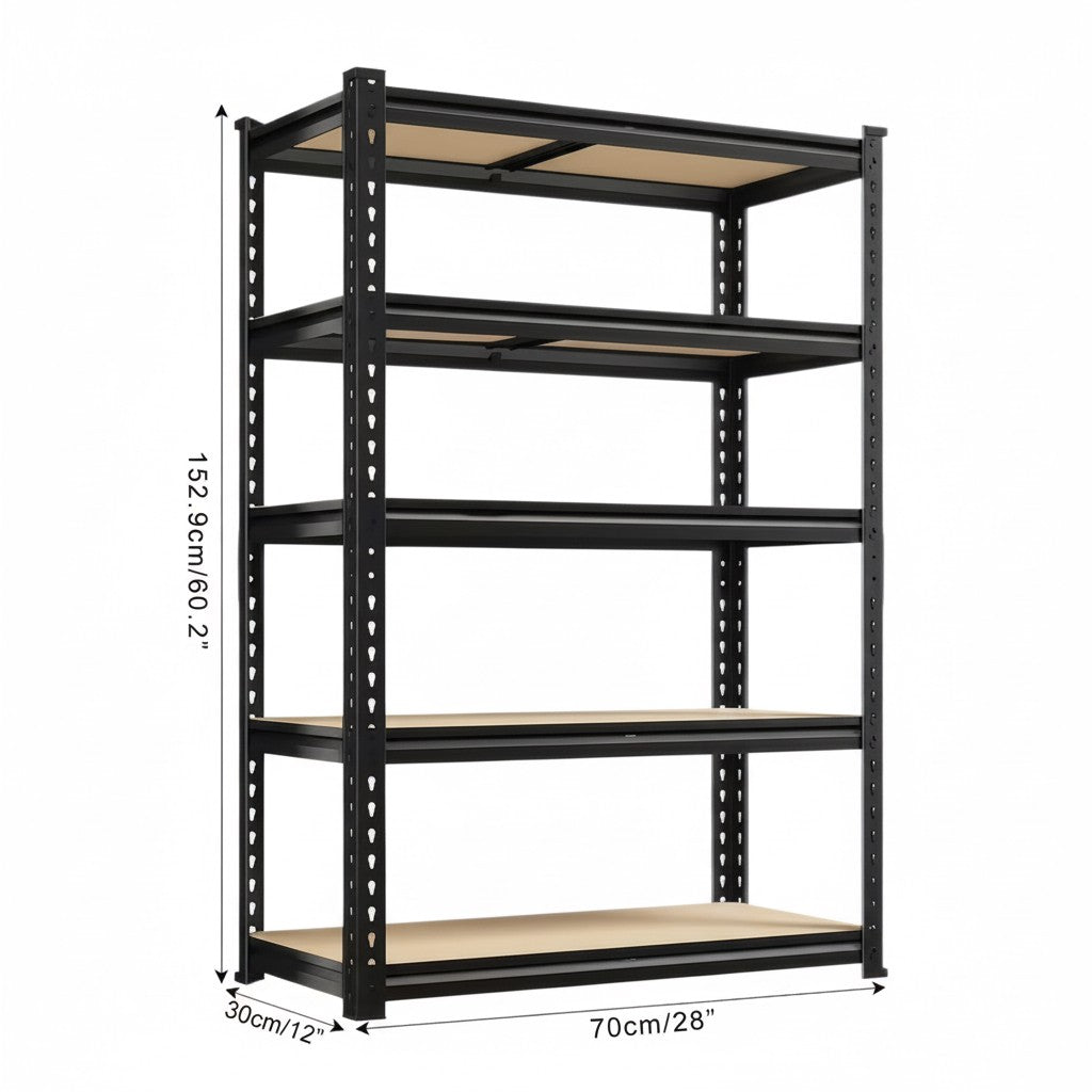 Heavy Duty Metal Garage Shelving Rack – 4/5/6-Tier Adjustable Steel Shelf | 2000+ lbs | Black & Silver