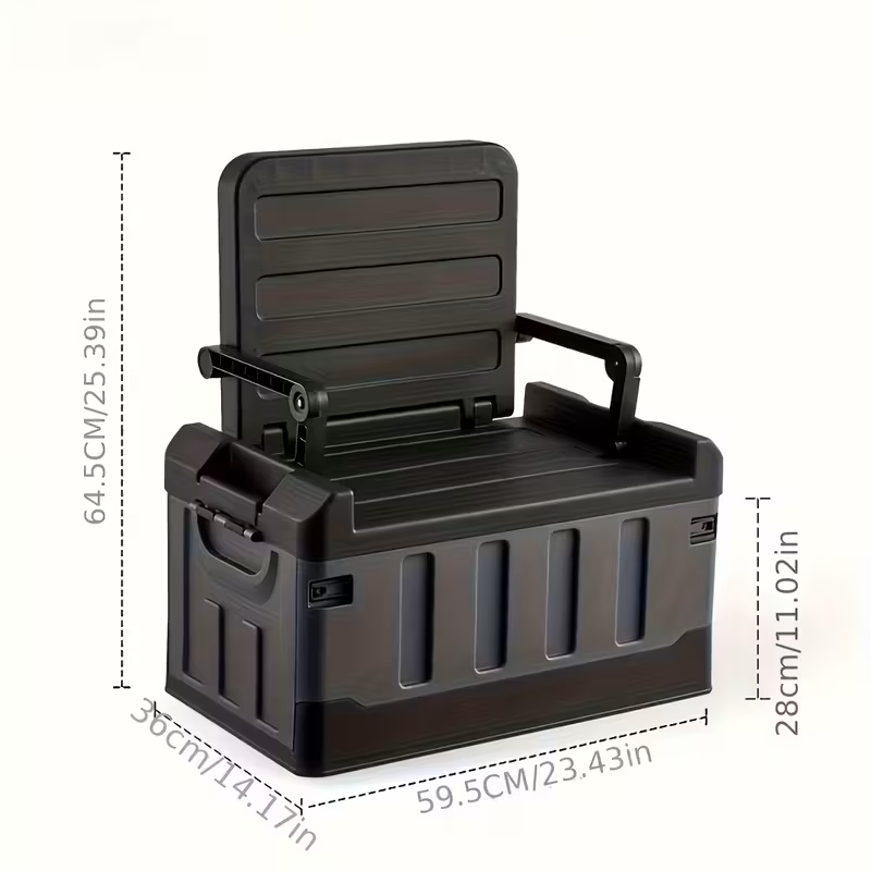 Foldable Camping Stool with Backrest and Storage Bag