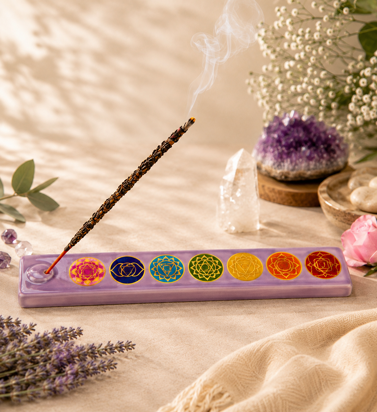 Handpainted Ceramic Incense Holder