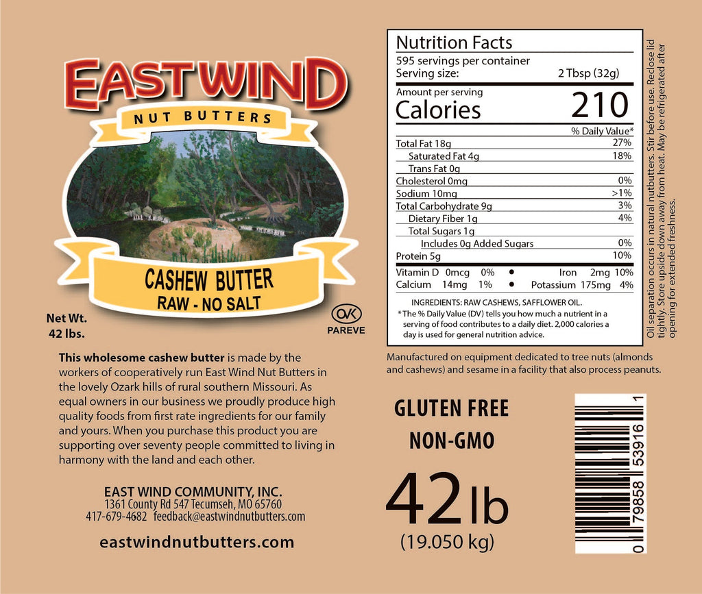 East Wind Nut Butters Cashew Butter – Raw & Roasted