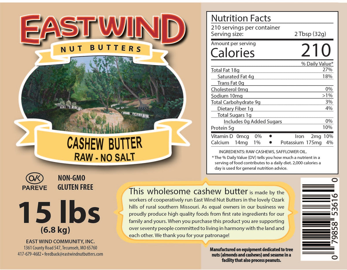 East Wind Nut Butters Cashew Butter – Raw & Roasted