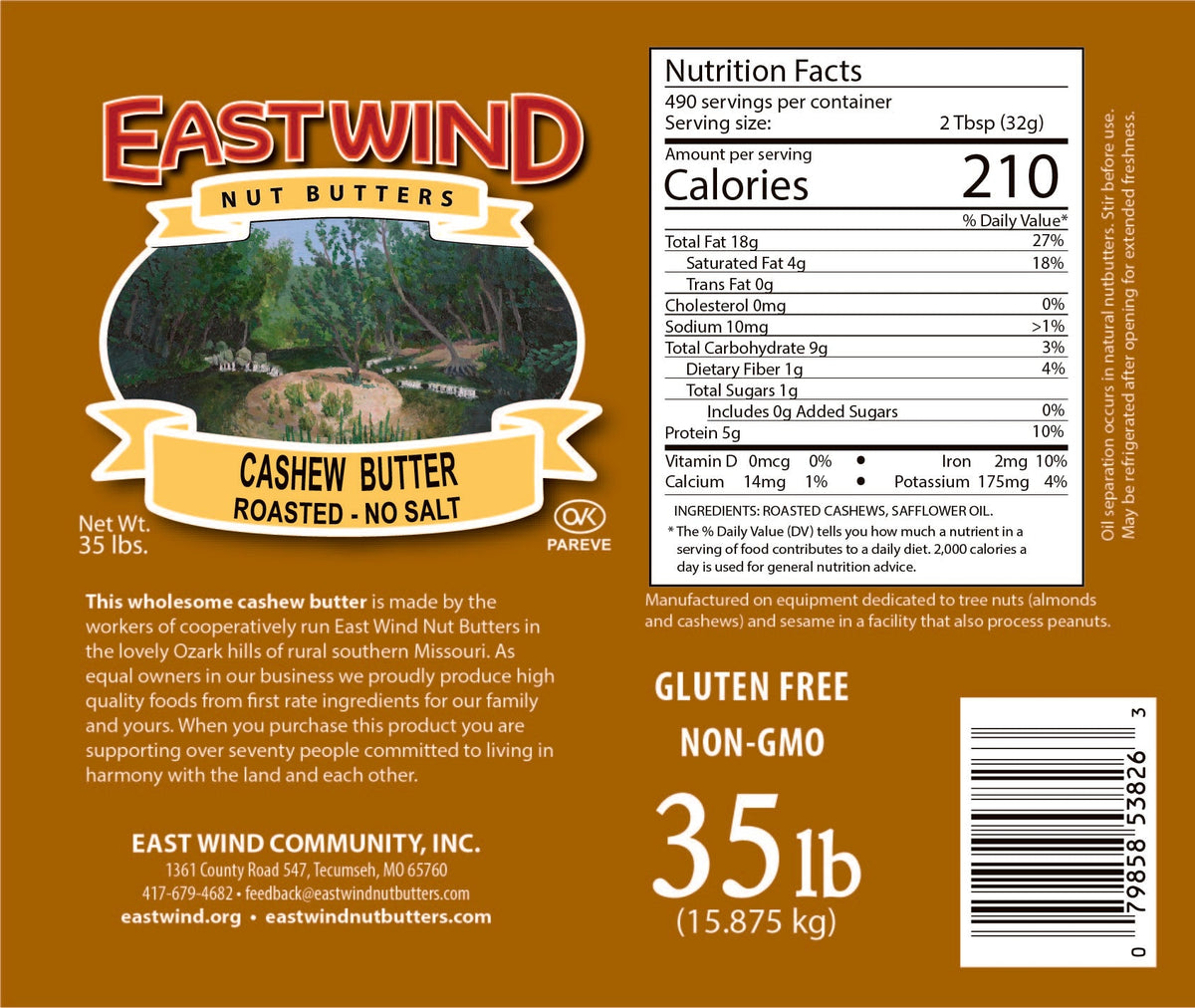 East Wind Nut Butters Cashew Butter – Raw & Roasted