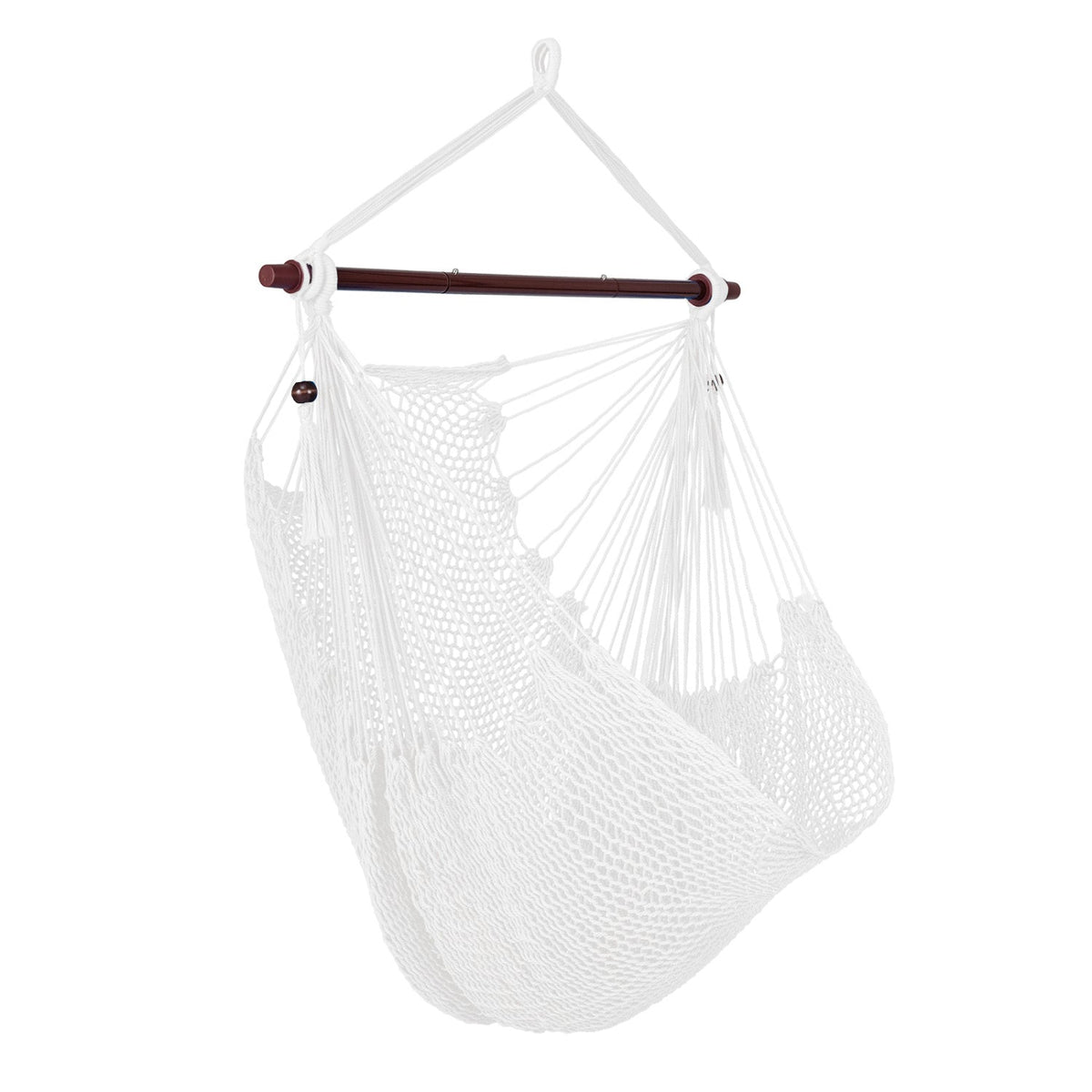Caribbean Rope Hammock Chair with Metal Spreader Bar