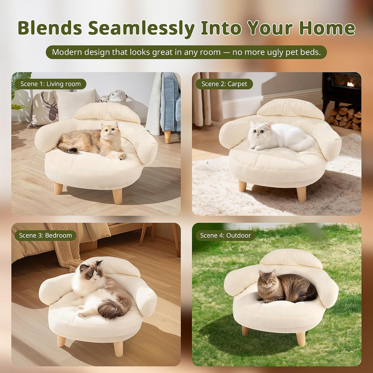 Furniture-Style Pet Sofa Bed