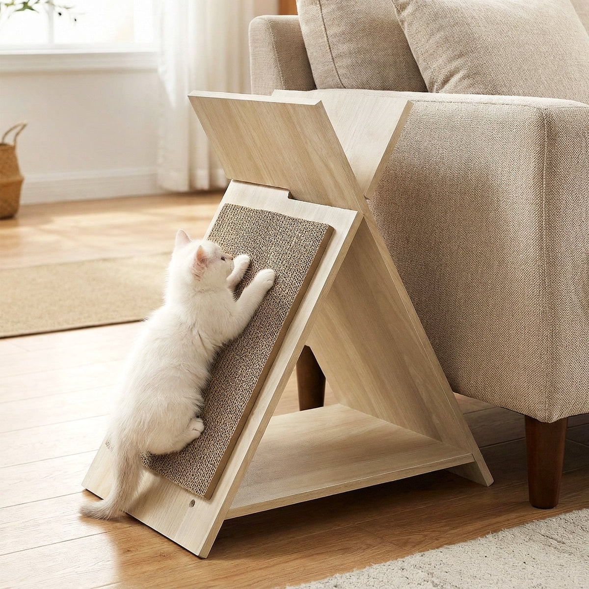 X-Frame Cat Scratcher & Lounge with Cardboard Pad