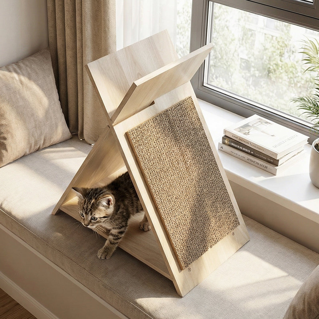 X-Frame Cat Scratcher & Lounge with Cardboard Pad