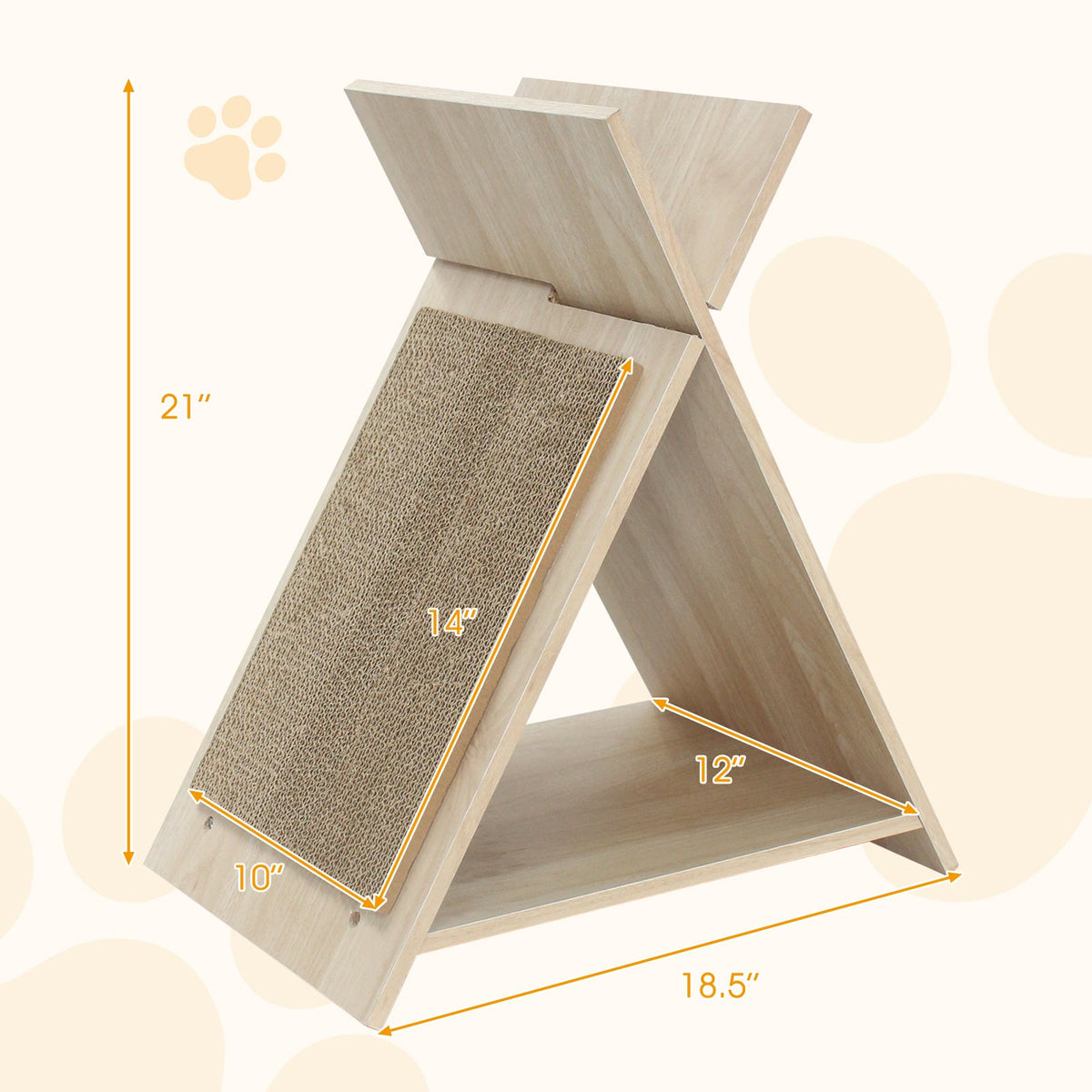X-Frame Cat Scratcher & Lounge with Cardboard Pad