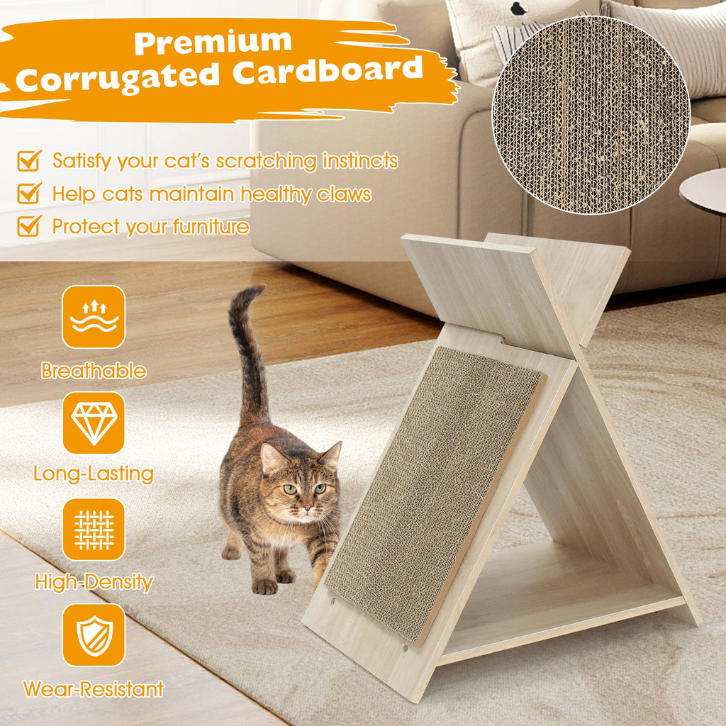 X-Frame Cat Scratcher & Lounge with Cardboard Pad