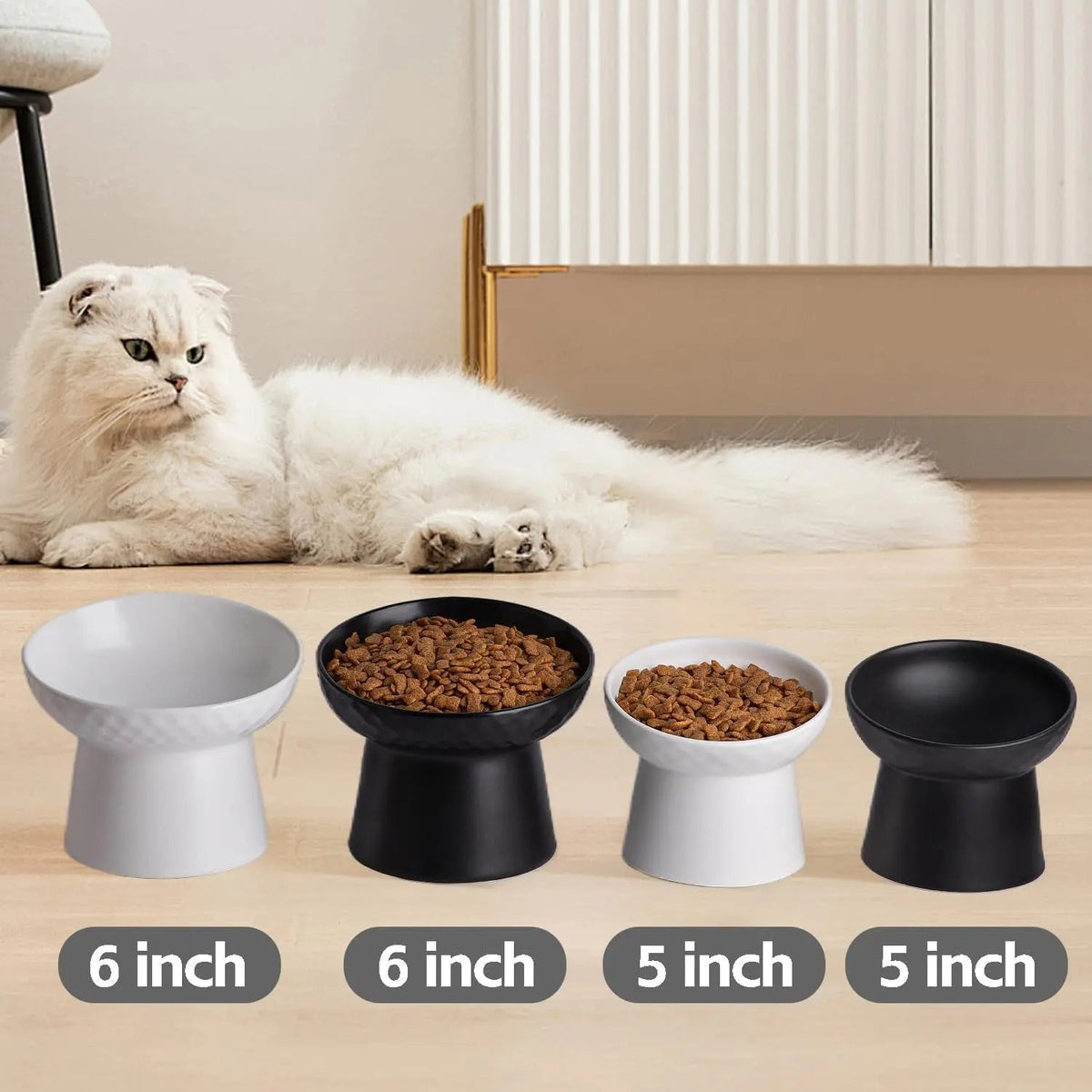 Elevated Tilted Ceramic Pet Bowls