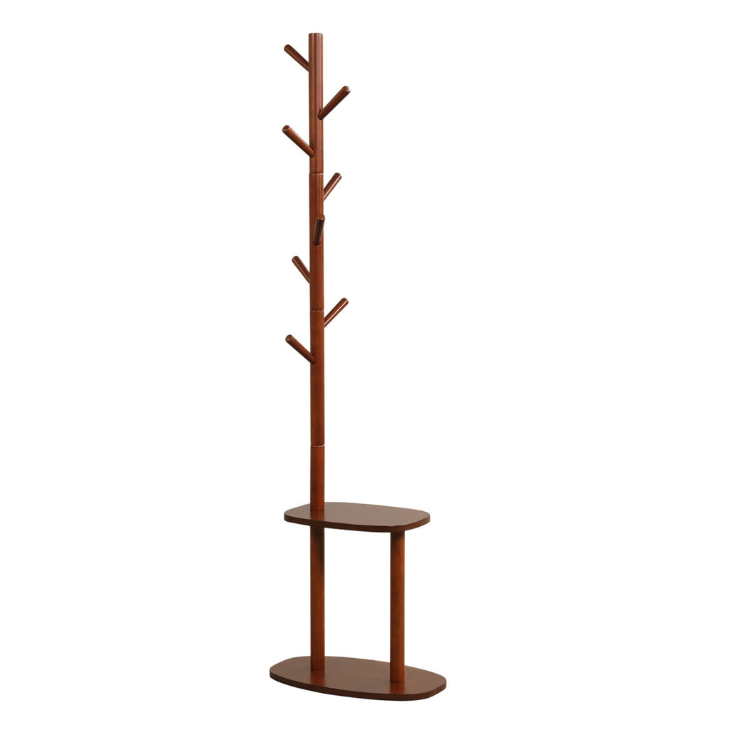 Walnut Rubber Wood Coat Rack