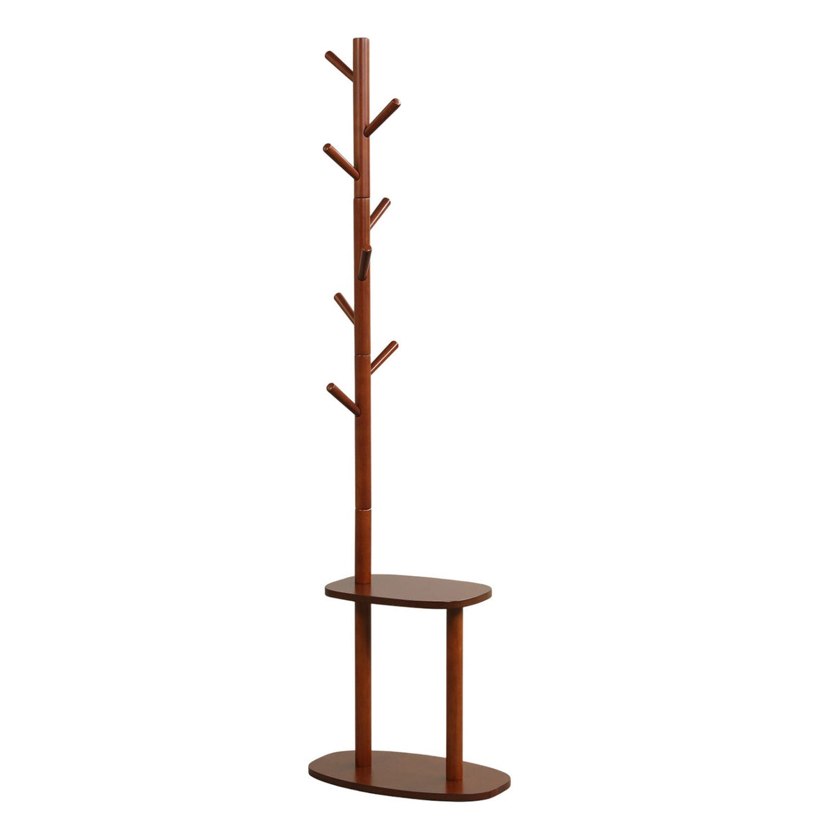 Walnut Rubber Wood Coat Rack