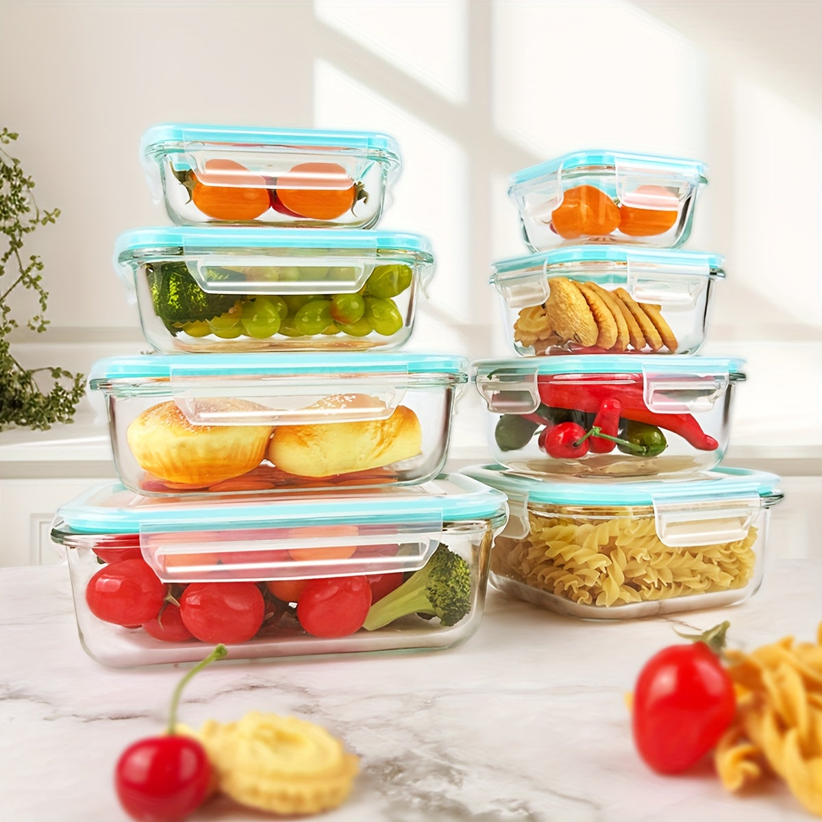 16-Piece Glass Food Storage Set