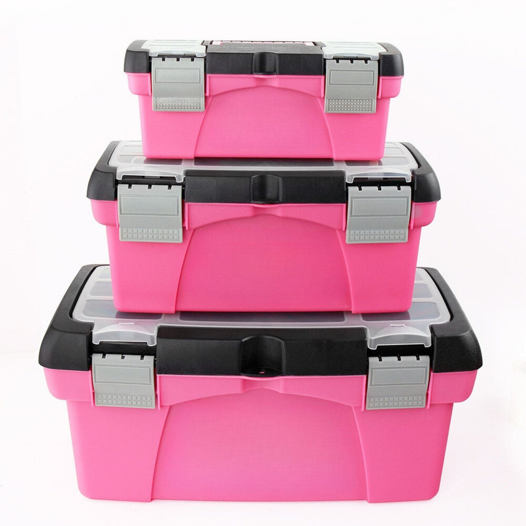 3-Piece Stackable Tool Box Set – Pink