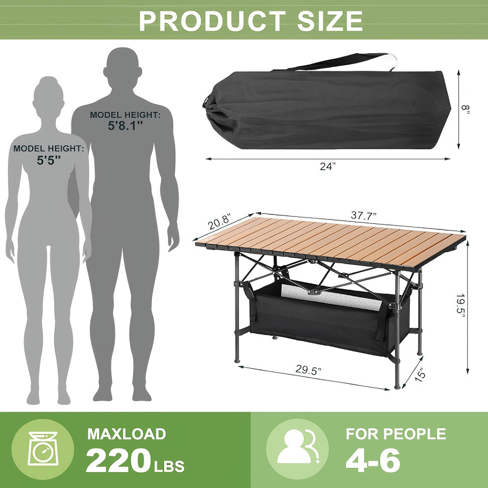 Portable Foldable Camping Table for 4–6 People