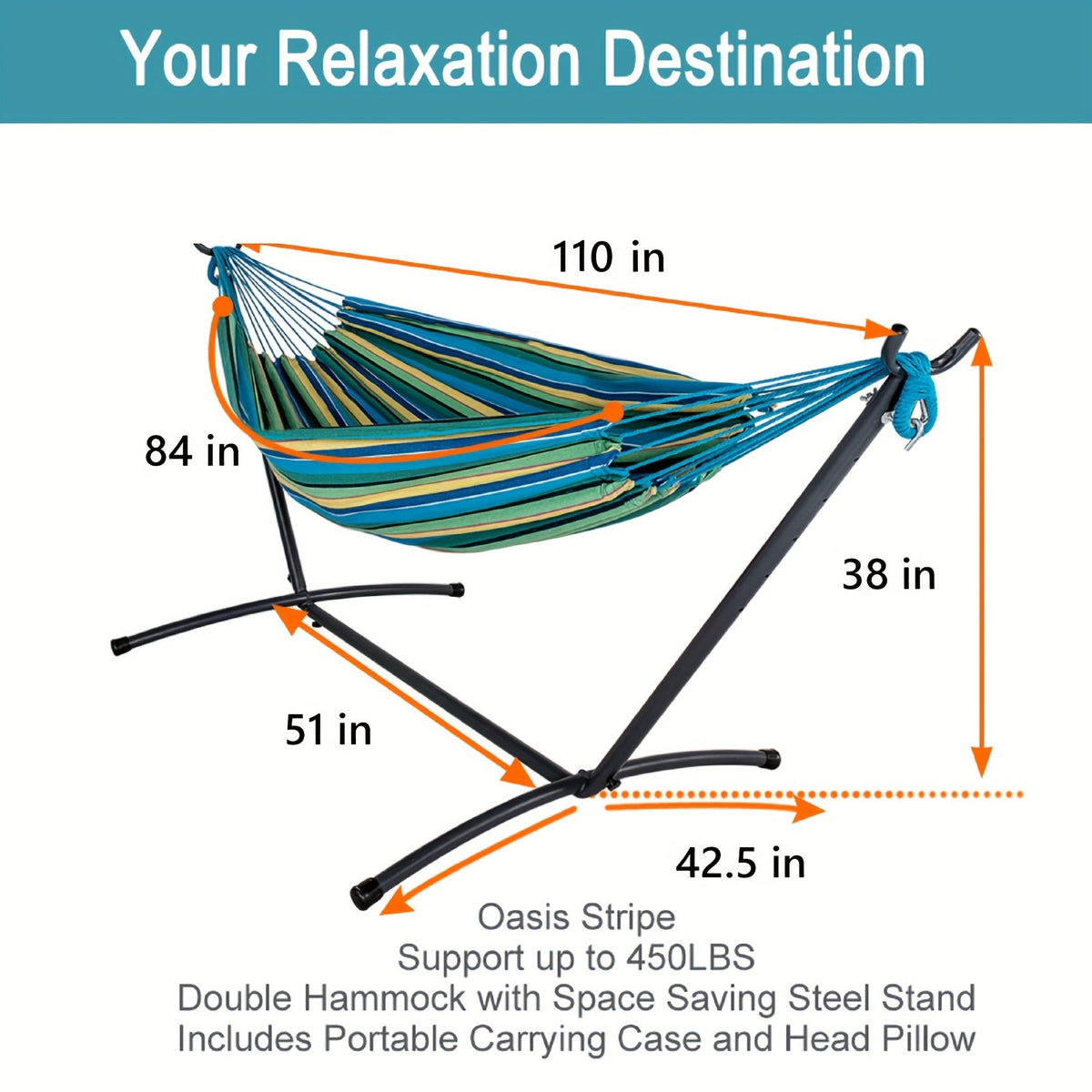 Heavy-Duty Double Hammock with Stand