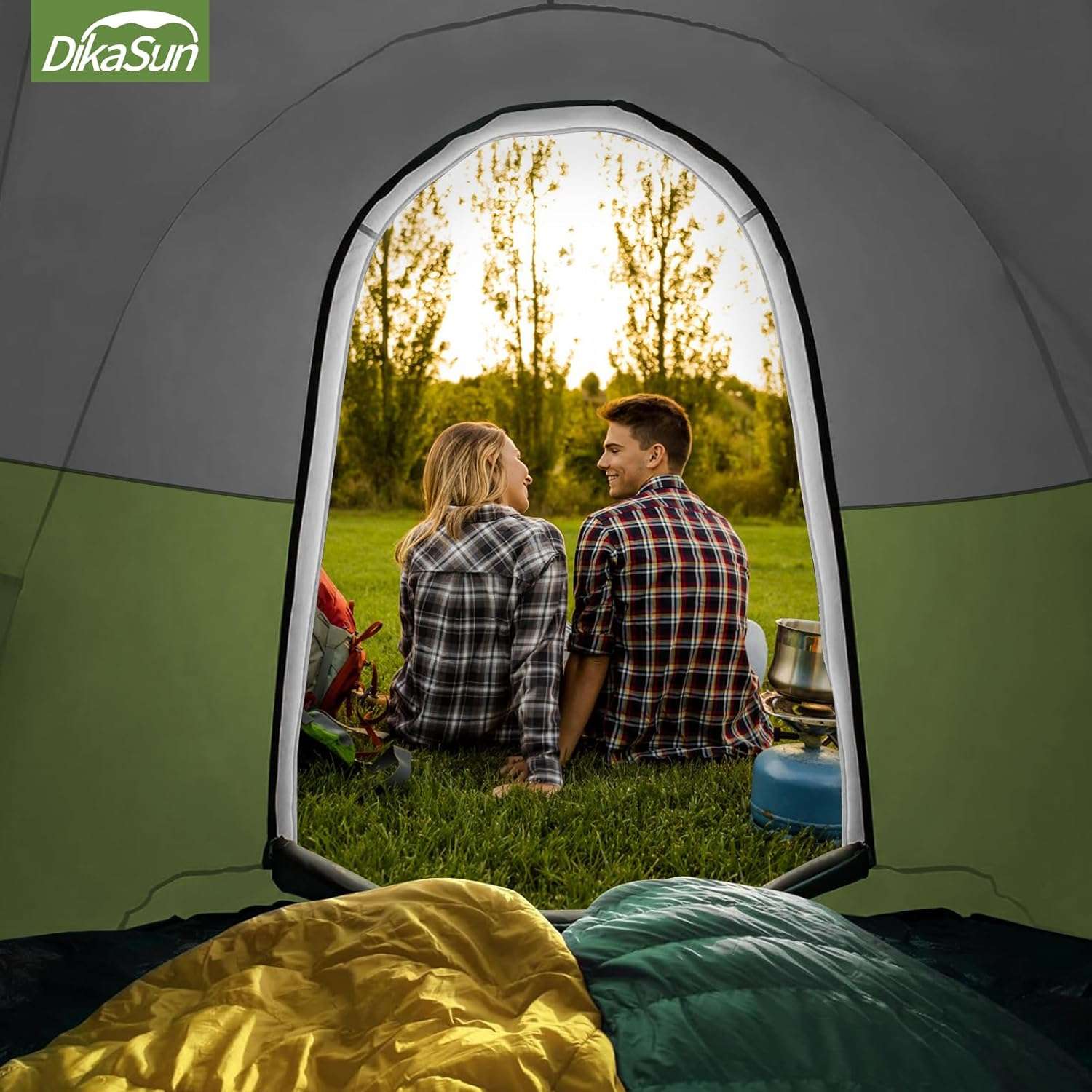 Dikasun 5.5–6.7ft Pickup Truck Bed Tent with Awning – Green